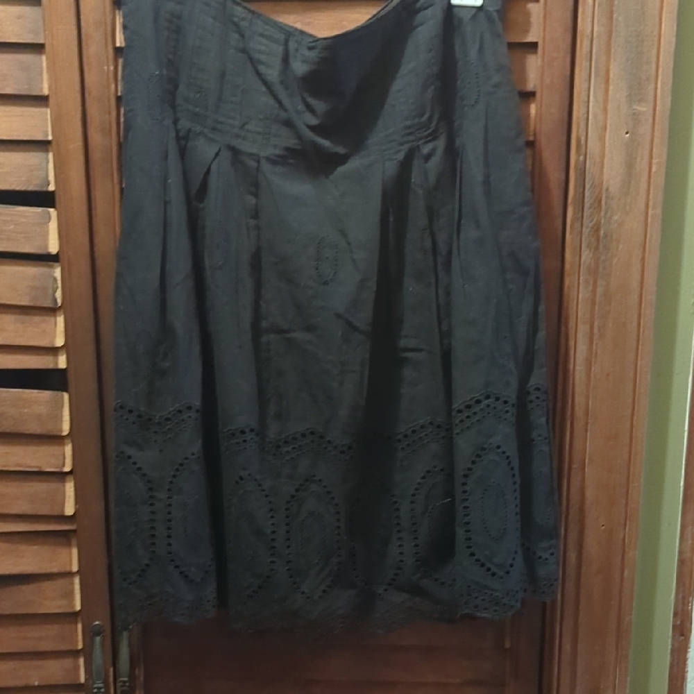 Elegant Black Eyelet Skirt